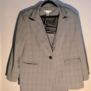 Justin Taylor grey plaid suit size 22W